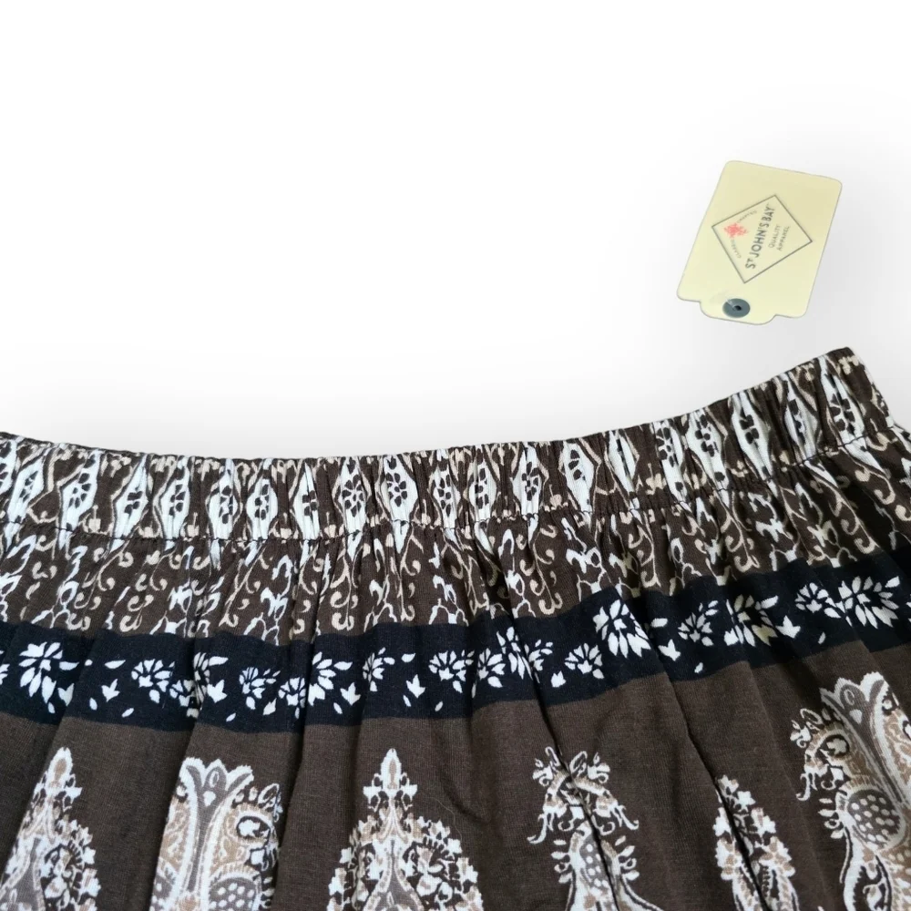 NWT St. Johns Bay Choco Chip Medallion Maxi Skirt, Size Small - Picture 3 of 5